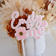 Load image into Gallery viewer, CUSTOM White Daisy One Cake Topper
