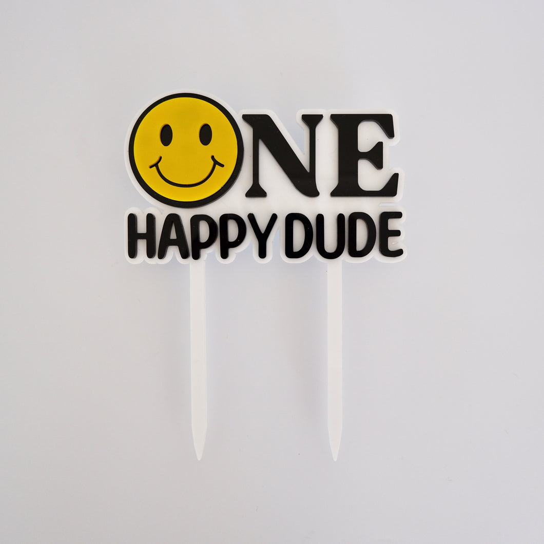 One Cool Happy Dude Cake Topper Full